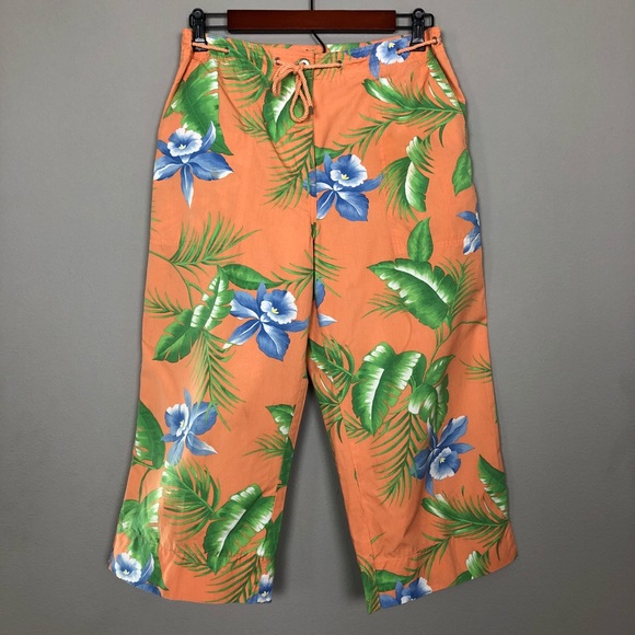 Lauren Ralph Lauren Pants - Lauren Ralph Lauren Orange Tropical Floral Pants 6